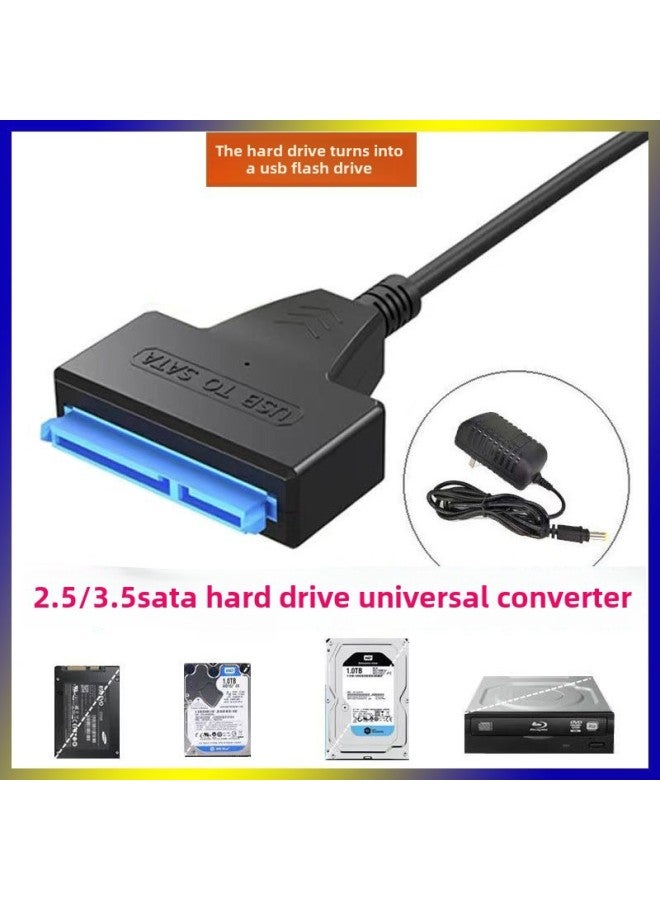 كابل بيانات القرص الصلب USB3.0 إلى SATA2.0 عبر الحدود بالجملة 2.5/3.5 بوصة كابل محرك الأقراص الصلبة الميكانيكي سهل الاستخدام - اللون: USB3.0 ثنائي الأسلاك مع خط محرك الأقراص السهل DC مزود طاقة 12V2A - Image 2